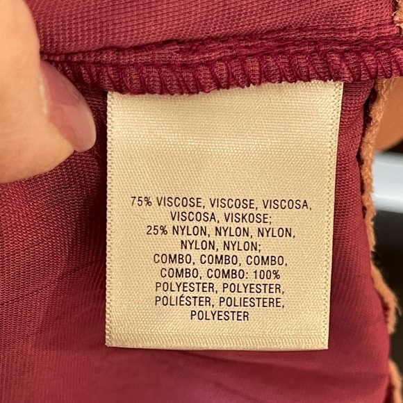 Anthropologie Maeve Velvet Swing Tee blouse size medium berry - Picture 10 of 12